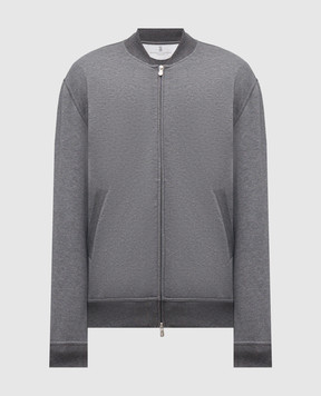 Brunello Cucinelli Серая меланжевая спортивная куртка MW8639072G