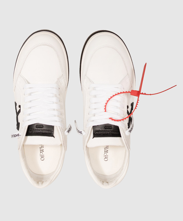 Off-White Белые кожаные кроссовки Vulcanized M293C9L002 изображение 4