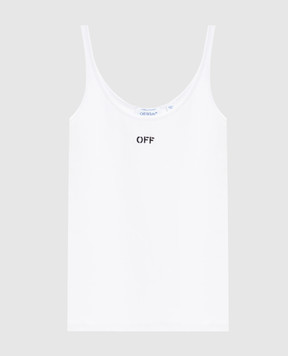 Off-White Біла майка з вишивкою логотипа OFF OWAD072C99JER002