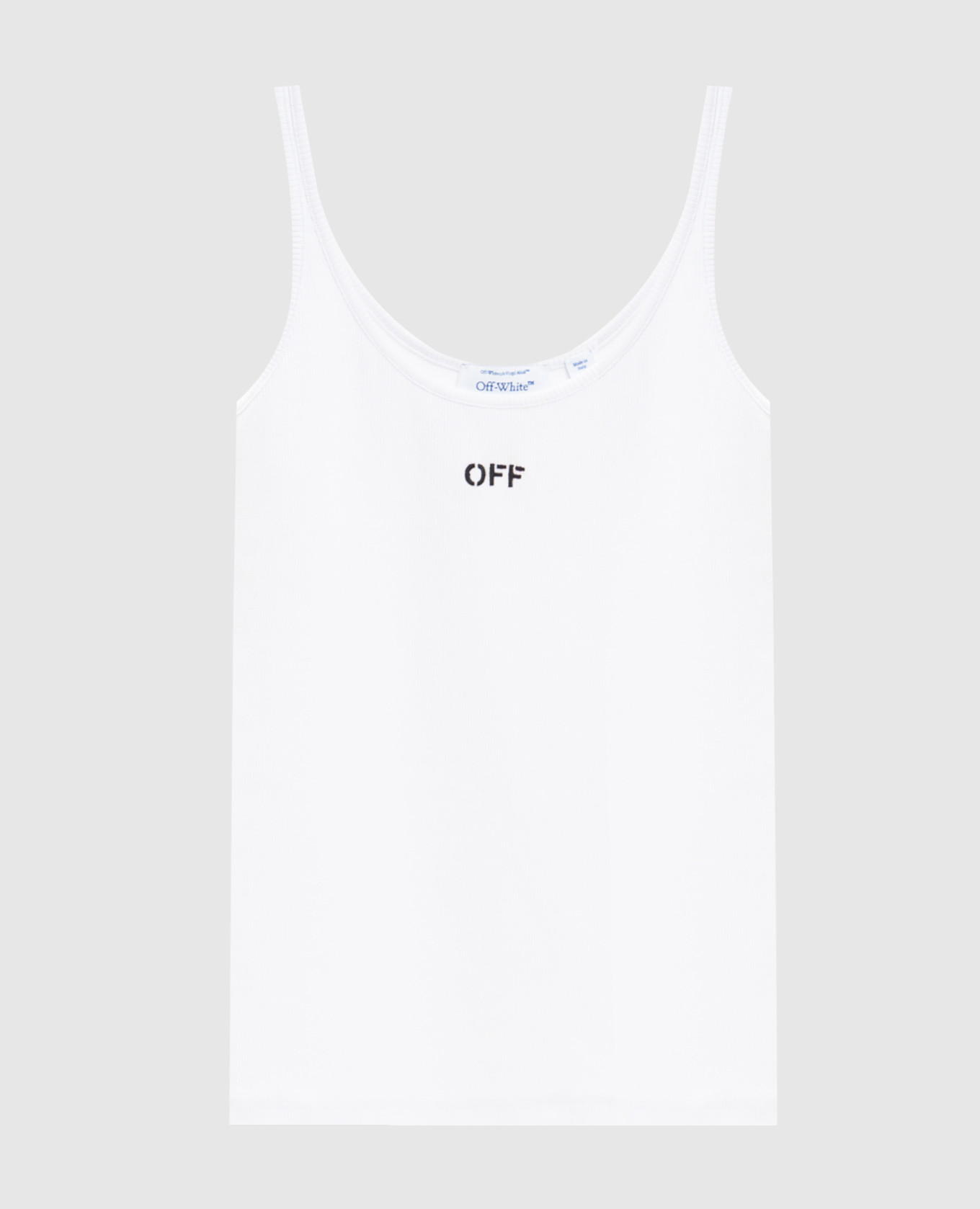 Белая майка с вышивкой логотипа OFF