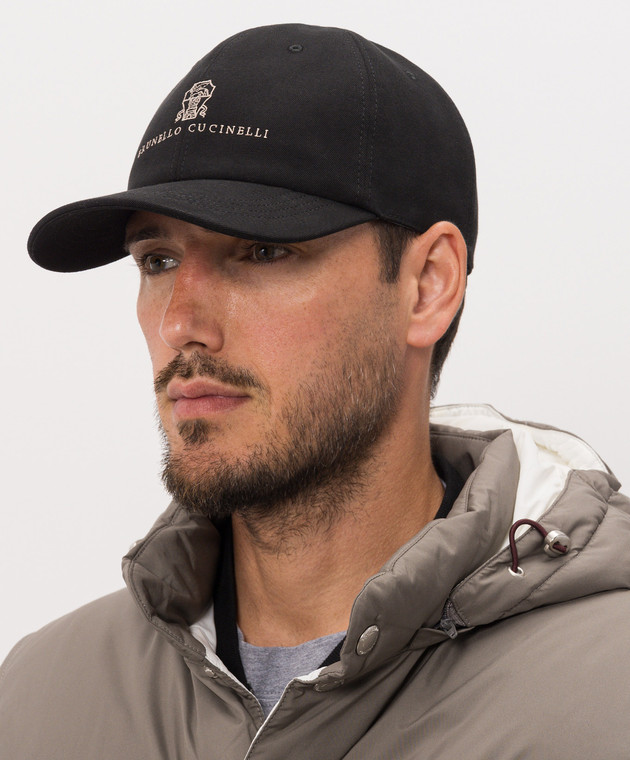 Brunello Cucinelli Кепка черного цвета с вышивкой логотипа M252D9850 изображение 2