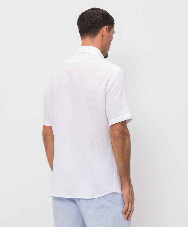 Castangia dal 1850 Белая рубашка из льна PDAMOD11S26 изображение 4