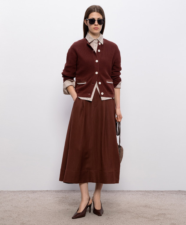 Brunello Cucinelli Сіра сорочка з льону з паєтками MA698RH306 зображення 2