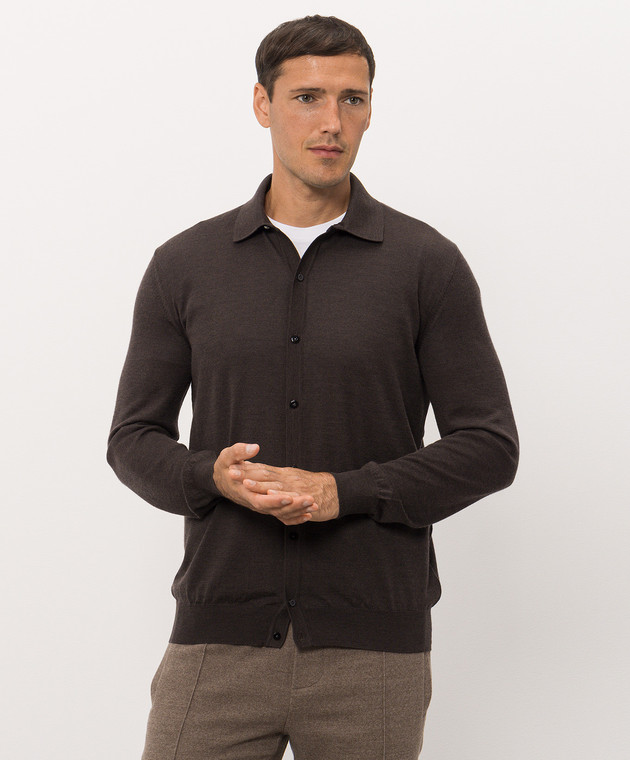 Bertolo Cashmere Кардиган из шерсти и шелка 902601000048 изображение 3