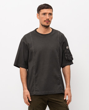 Dolce&Gabbana Сіра футболка з нашивкою логотипа G8TF5TG7PPR