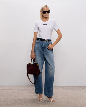 Dolce&Gabbana Белая футболка с нашивкой логотипа F8N08TGDDYH