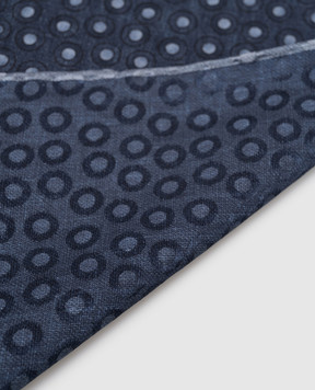 Brunello Cucinelli Синя хустка-паше із шовку у візерунок горох MX8720091