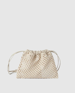 Brunello Cucinelli Бежевая ажурная сумка Pouch Precious MBRTD2808P