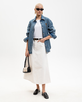 Ami Paris Белая джинсовая юбка миди FSK467DE0126