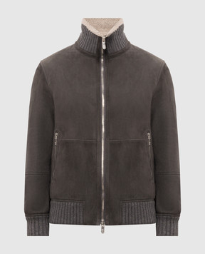 Brunello Cucinelli Серая дубленка MPMCU1737