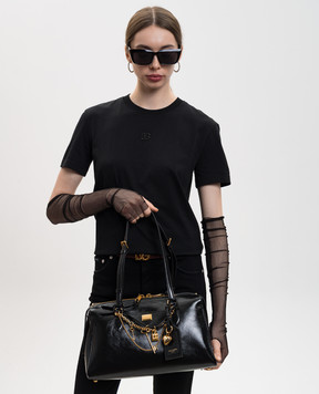 Dolce&Gabbana Чорна шкіряна сумка-тоут Vittoria з логотипом BB7844A0070
