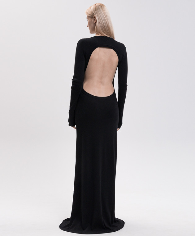 Ann Demeulemeester Черное платье макси Eva с открытой спиной с кашемиром B0010259FA049 изображение 3