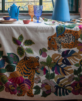 TESSITURA TOSCANA TELERIE Скатертина LEOLEAF з льоном NT250073080037