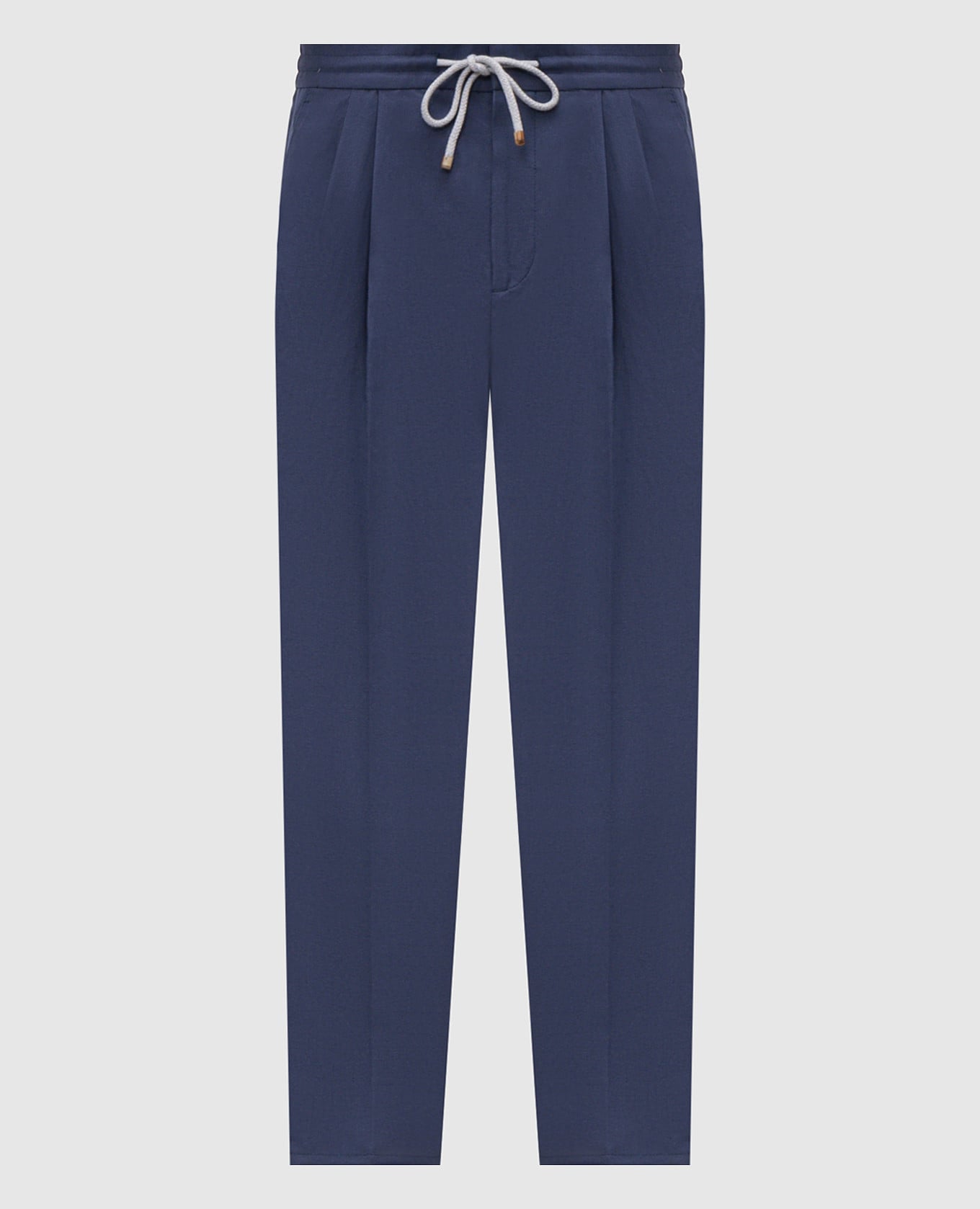 Синие брюки с льном