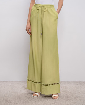 Ermanno Scervino Зелені штани з ажурною вишивкою D482P356APEMY