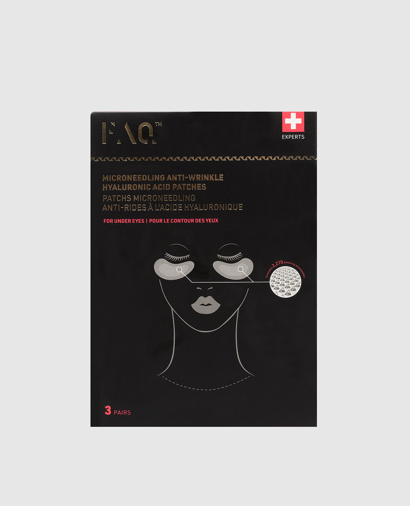 

Патчи под глаза FAQ Anti-age с микроиглами 3 шт, Черный, Маски для лица