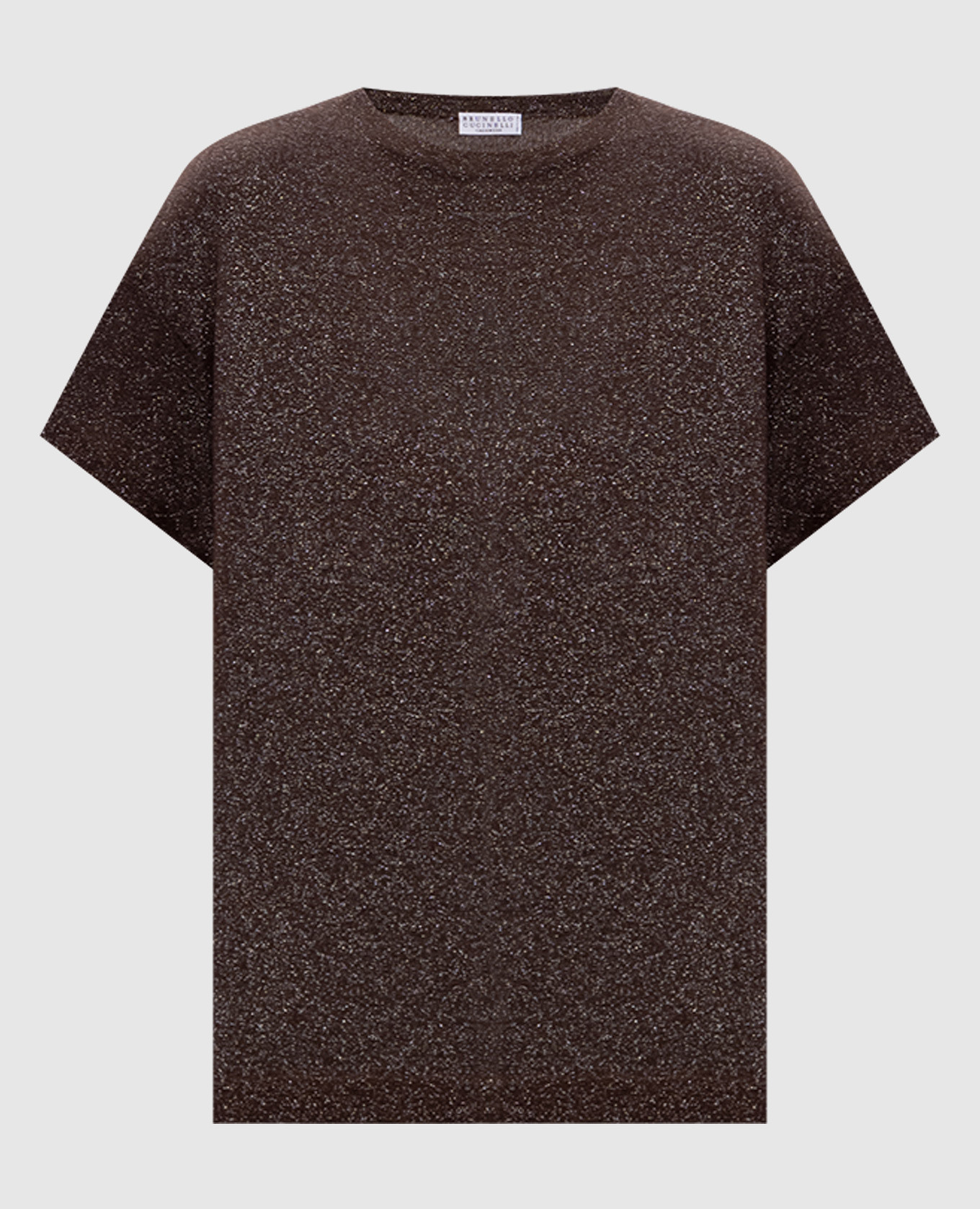 Brown cashmere and silk lurex top Brunello Cucinelli