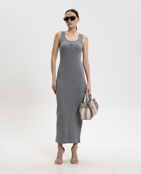 Vetements Сіра сукня міді в рубчик WE76DR539G