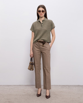 Brunello Cucinelli Зелене поло з люрексом MST258305