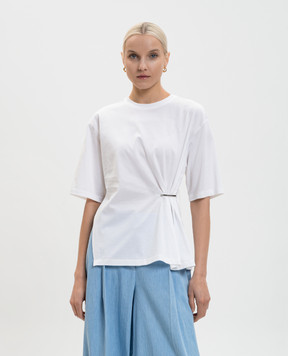 Twinset Біла футболка з драпіруванням 261TE2100