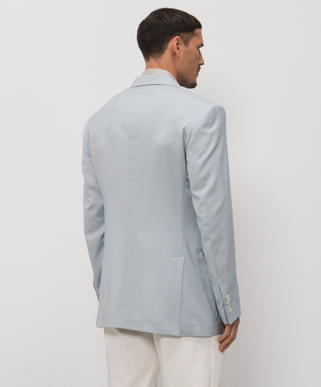 Dolce&Gabbana Блакитний двобортний піджак G2WJ2TFU9AW зображення 4