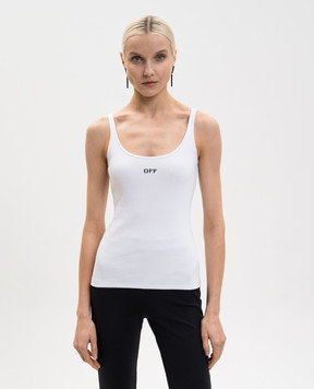 Off-White Біла майка з вишивкою логотипа OFF OWAD072C99JER002