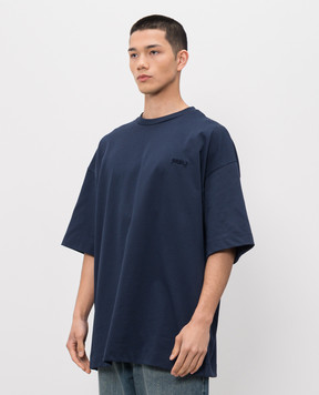 Juun.j Голубая футболка с вышивкой логотипа JC6242P01R