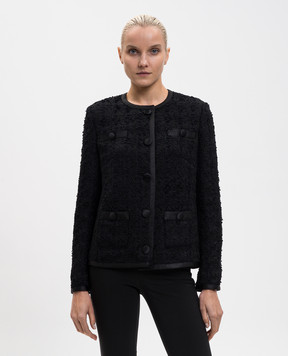 Dolce&Gabbana Чорний твідовий жакет F27EBTHUMJK