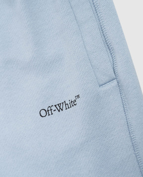 Off-White Дитячі блакитні джогери з принтом логотипа 44BCH001S26F005