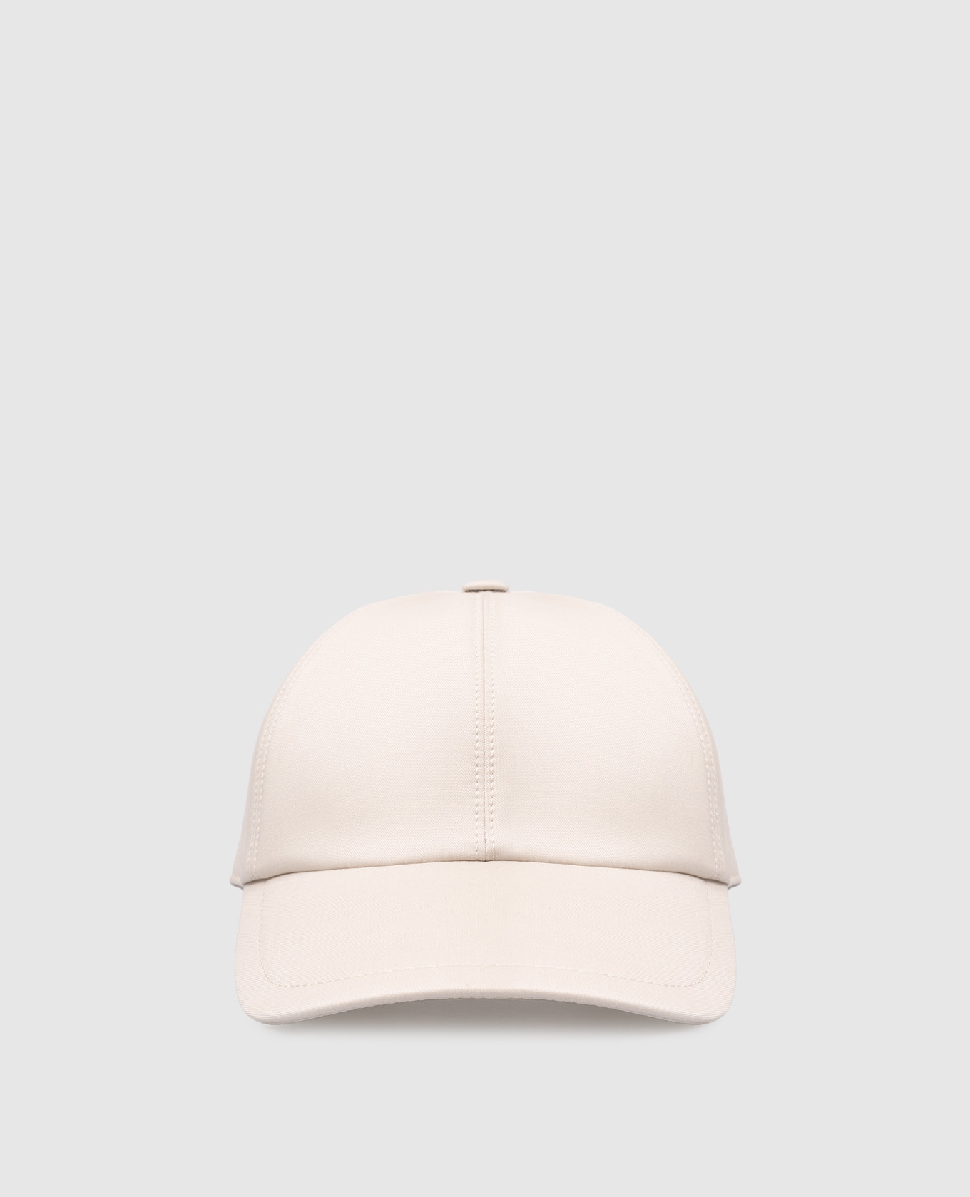 Бежевая кепка из шерсти с гравировкой логотипа