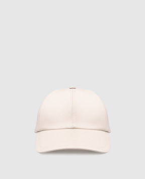 Enrico Mandelli Бежева кепка з вовни з гравіюванням логотипа CAP4014531