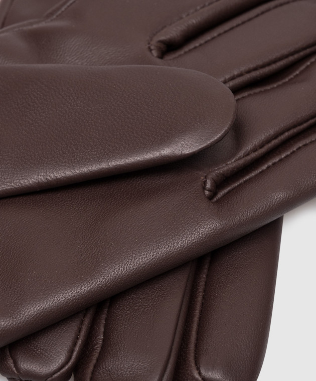 Gianni Chiarini Коричневые кожаные перчатки GNA1525NA изображение 3