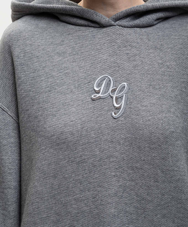 Dolce&Gabbana Серые худи с нашивкой монограммы F9S47ZGDDME изображение 4