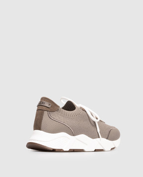 Peserico Коричневые кроссовки с люрексом A39726C0CC773