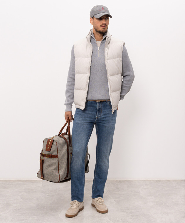 Brunello Cucinelli Джинси синього кольору з вишивкою емблеми M283PD3210 зображення 2