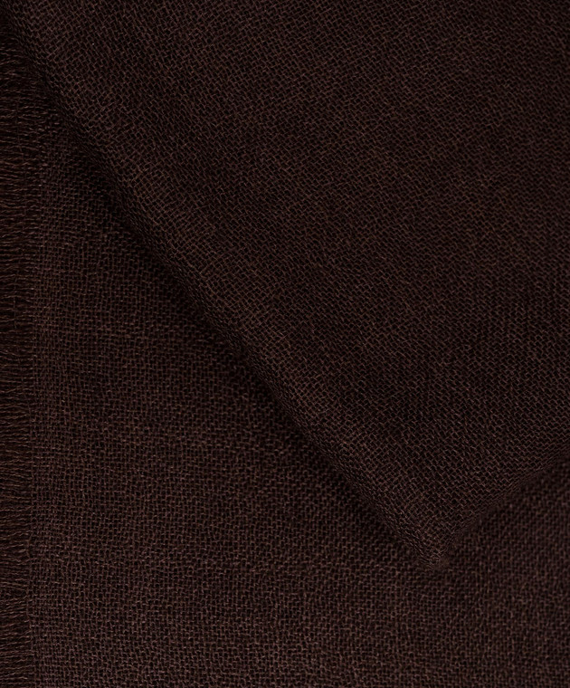 Brunello Cucinelli Коричневый палантин из кашемира и шелка MSC924059P изображение 3