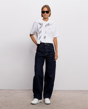 Off-White Белая футболка Arrow Chone Flower 2FA00645T