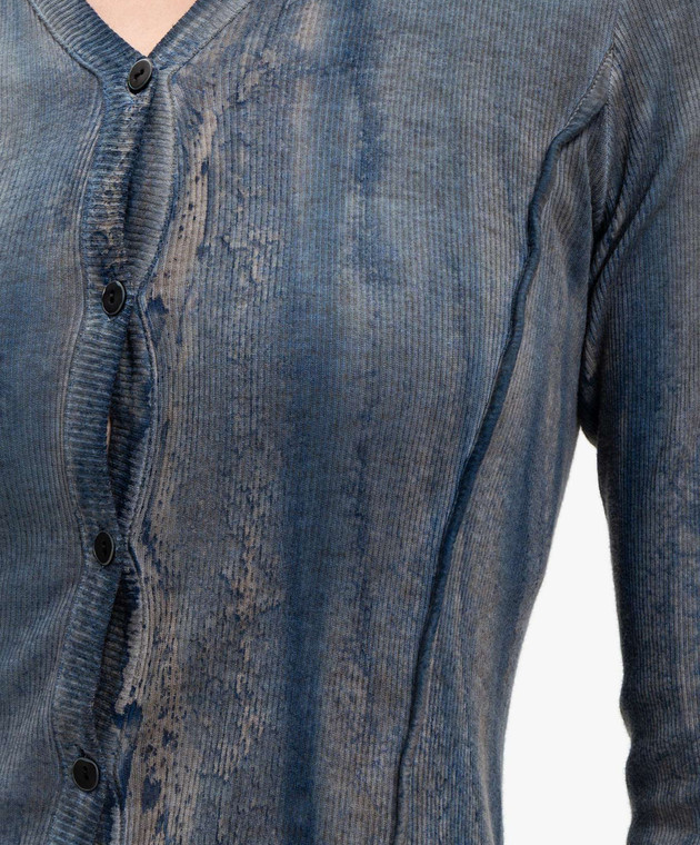 Masnada Синий кардиган с шелком 8090 изображение 5