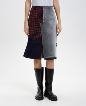 Off-White Комбінована спідниця з логотипом 2YF02FF25DEN001