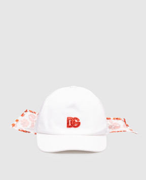 Dolce&Gabbana Дитяча біла кепка з нашивкою монограми логотипа DG LB5H78G7P4O
