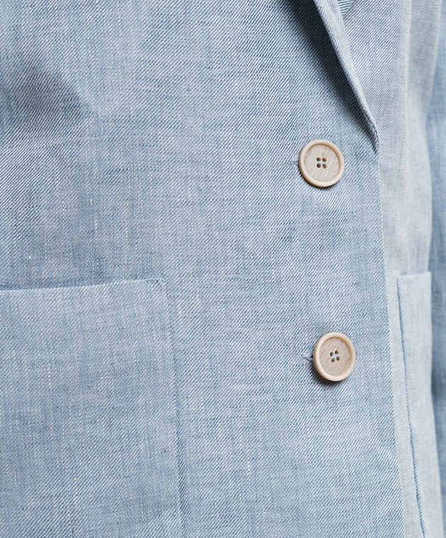 Peserico Блакитний жакет з льону з ланцюжком моніль S0122802598 зображення 5