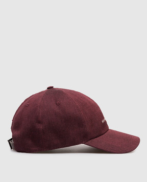 Brunello Cucinelli Бордовая кепка из льна и шерсти MZ4089850