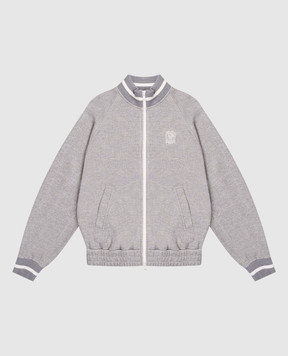 Brunello Cucinelli Дитяча сіра спортивна куртка з люрексом BG930E892C