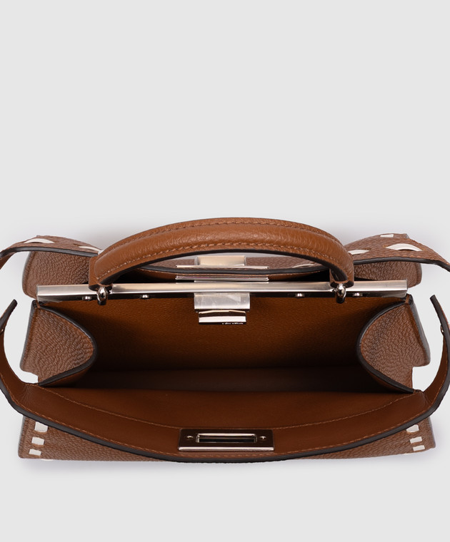 Fendi Коричнева шкіряна сумка Peekaboo ISee 8BN327AY6X зображення 4