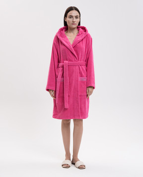 Blumarine Home Рожевий махровий халат з вишивкою логотипа H0100240003