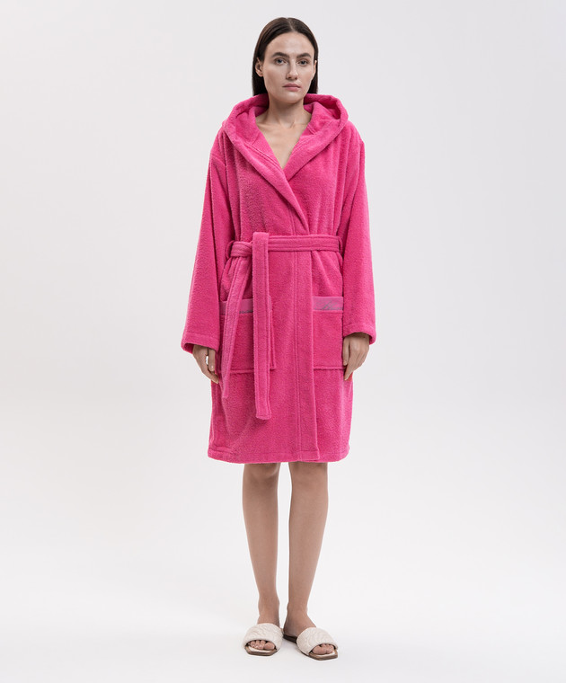 Blumarine Home Розовый махровый халат с вышивкой логотипа H0100240003 изображение 2