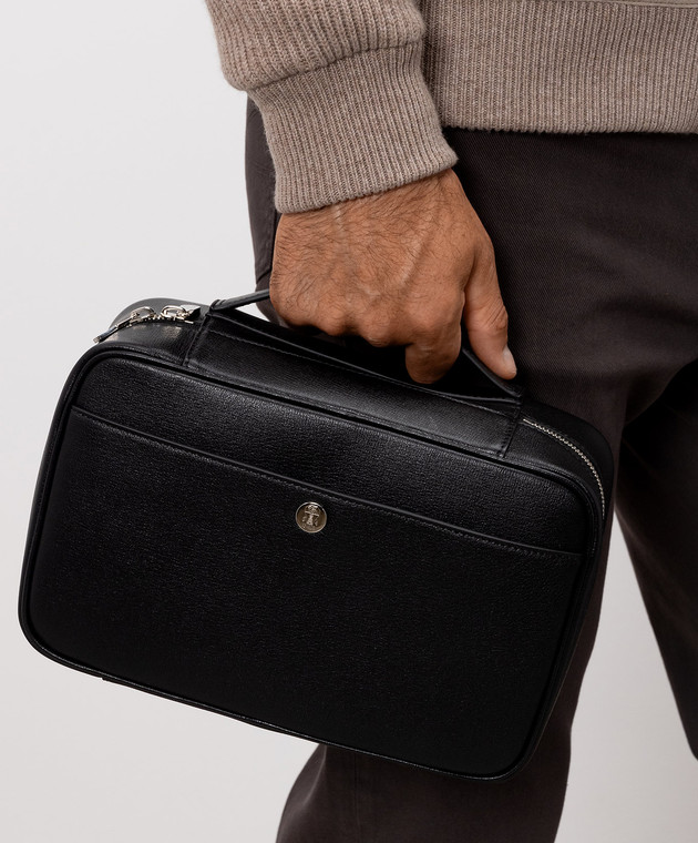 Brunello Cucinelli Чорний шкіряний несесер MWRLBU441 зображення 2