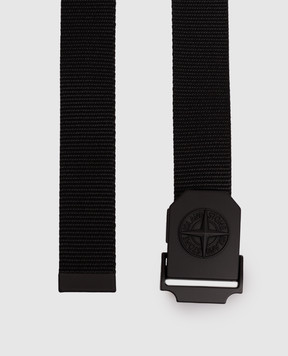 Stone Island Черный тканый ремень с фактурной эмблемой логотипа L2S159300003S0071