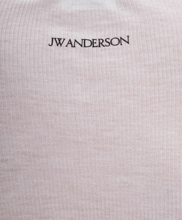JW Anderson Белый лонгслив в рубчик JO0292PG1904 изображение 5