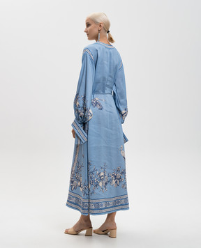 Alemais Голубое платье миди Villa Romantica с льном 6090D